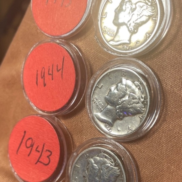 (Lot of 3) choice-gem MERCURY silver U.S. dimes. 1943p, 1944p & 1945 s - Picture 6 of 6